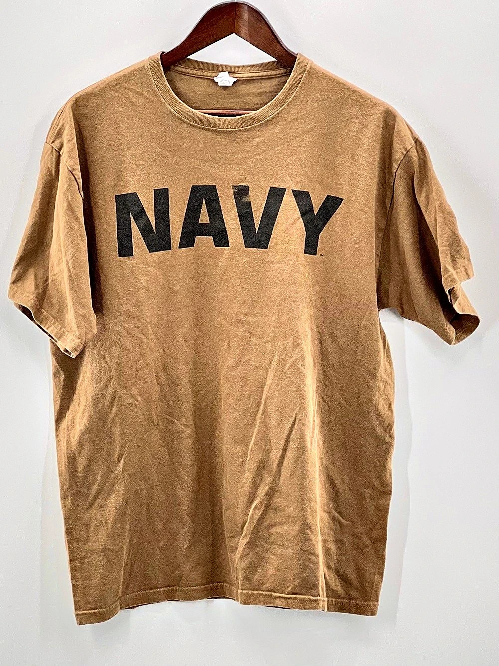 573 Soffe US Navy Military T-Shirt Men's Cotton Tee Brown Large